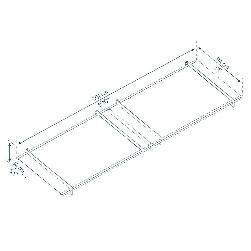Palram - Canopia Nancy 10' W x 3' D Acrylic Galvanized Steel Slope Stationary Door and Window Awning Gray/Clear