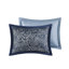 Ensemble de literie classique en jacquard bleu marine, coton confortable, conception réversible