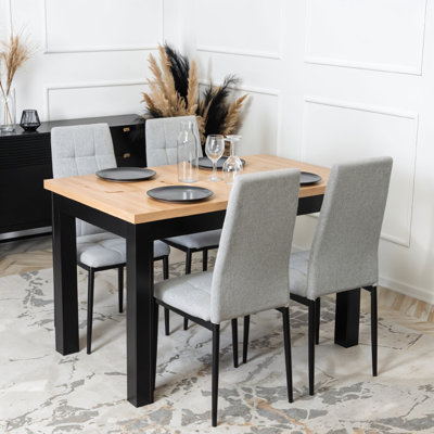 51cm H Linen Upholstered Upholstered Back Side Chair in Gray
