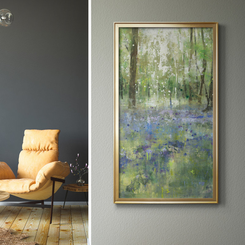 Lavender Hill II - reproduction d'art, H 14,5 po x l 26,5 po x P 1,5 po, Toile encadrée dorée, Pas de tapis