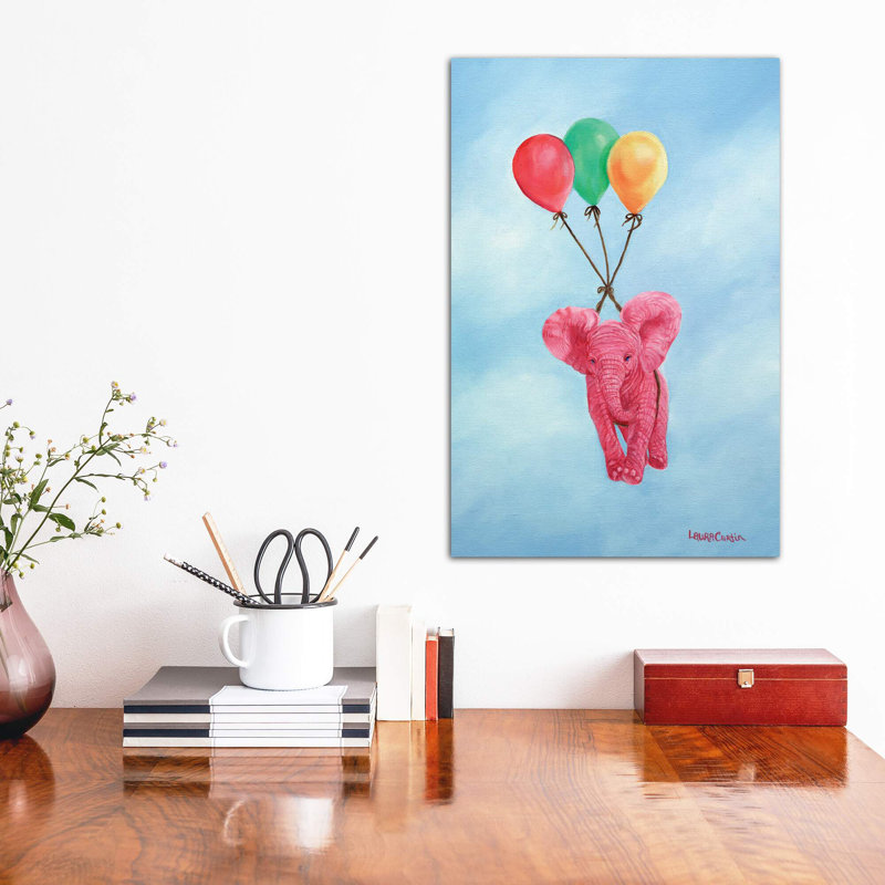 "Up Up and Away" par Laura Curtin - Reproduction d'art graphique sur papier encadré, Toile tendue, Pas de tapis