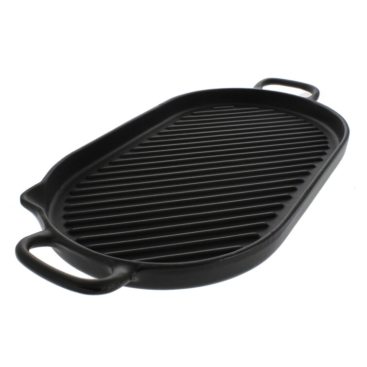 LAVA CAST IRON Lava Enameled Cast Iron Grill and Griddle 18 inch-Eco  Reversible Pan Slate