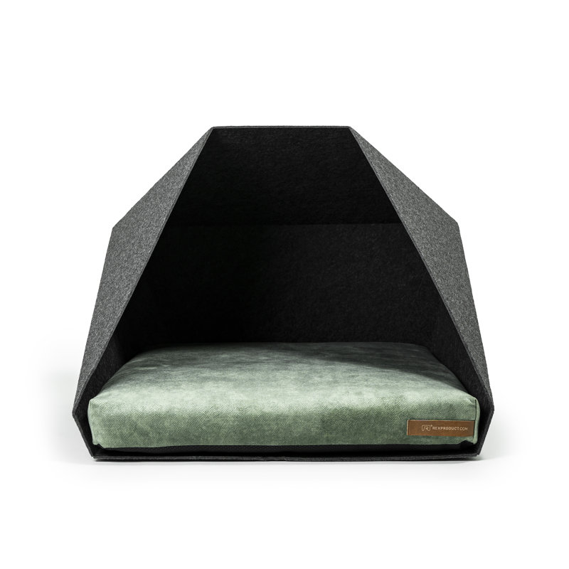 Polyester Pet Bed, Dark Grey/Green