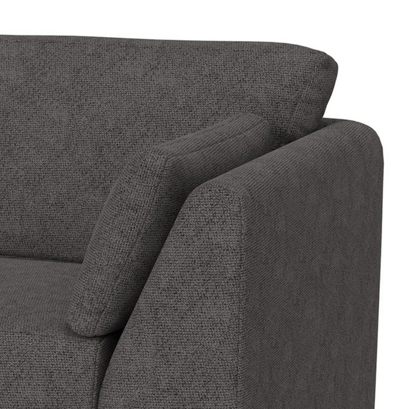 Structure et base en bois Romul, canapé, Polyester gris amande, H 36,5 po x l 68,5 po x P 38,5 po