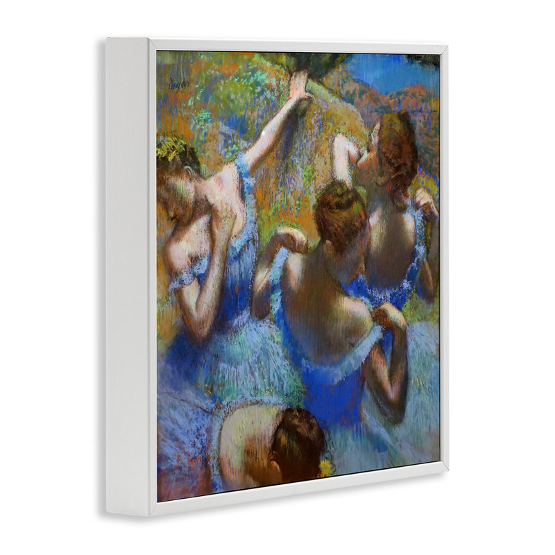 «Ballet Dancers Blue Green Classic Degas» par Edgar Degas, reproduction d'art sur toile non encadrée, H 17 po x l 17 po