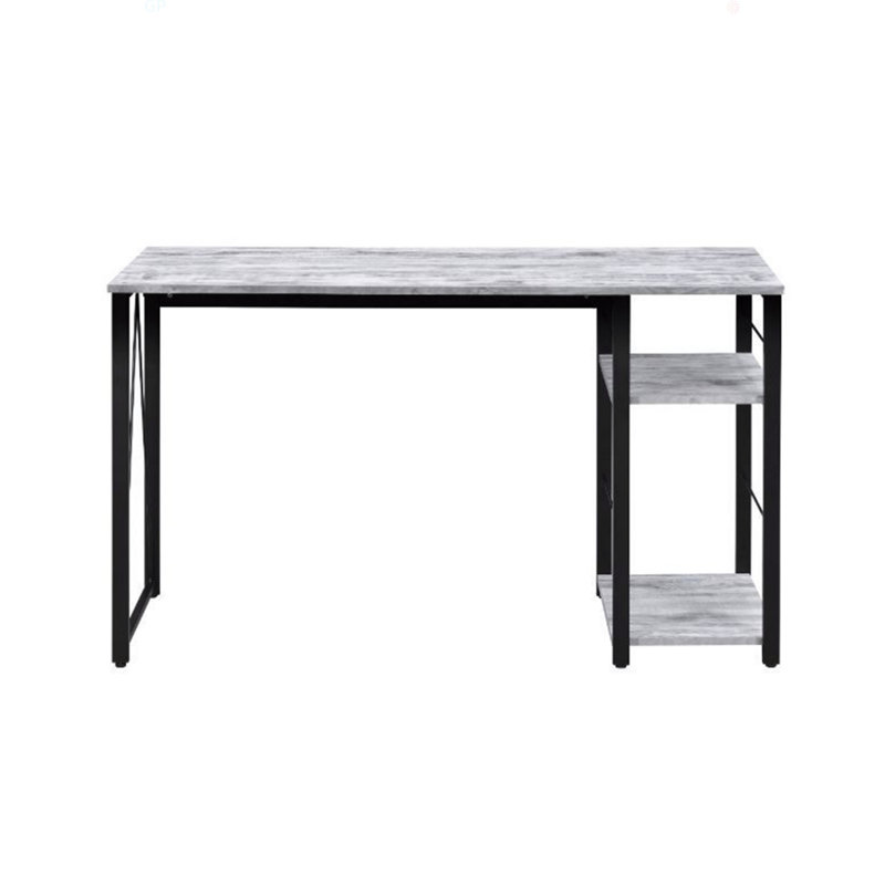 Rectangular Writing Desk With 2 Tier Shelf, Antique White