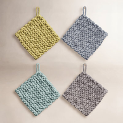 4-Piece Cotton Crocheted Potholders