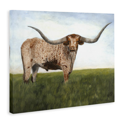 Beautiful Horns Cattle Canvas Wall Art, design by Kathy Winkler