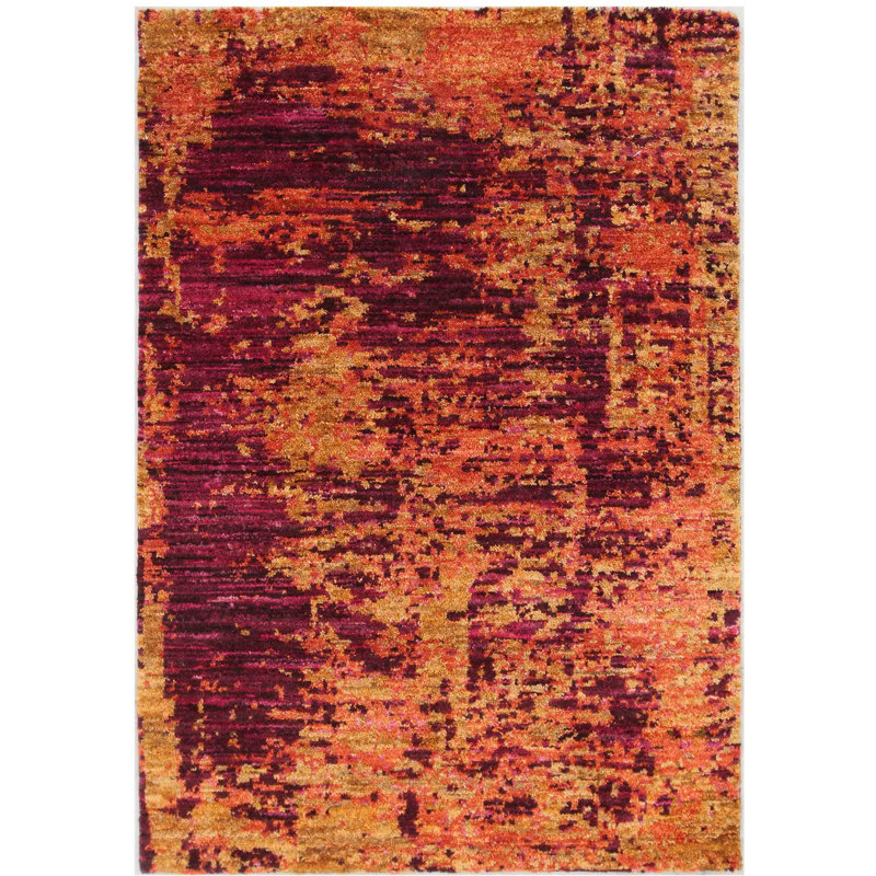 Geometric Hand Knotted 121cm X 173cm Area Rug