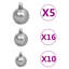 Ensemble de 120 boules de Noël vidaXL-1339919182