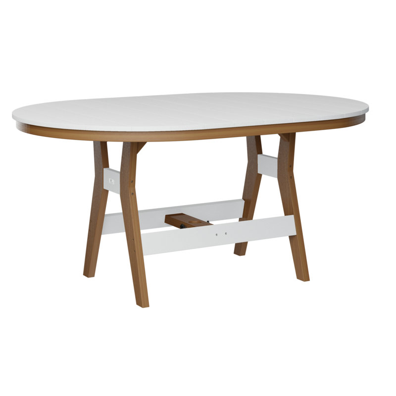 Table de salle à manger de Berlin, Teck naturel, Blanc