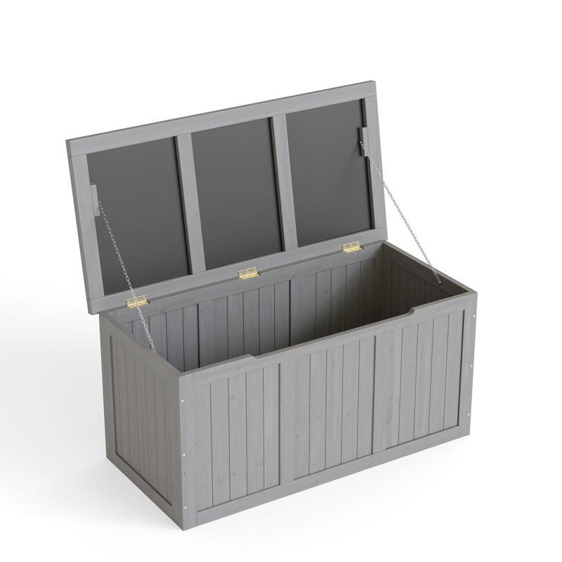 Banc de rangement élégant pour patio, H 41,75 po x l 45 po x P 20,25 po, Gris