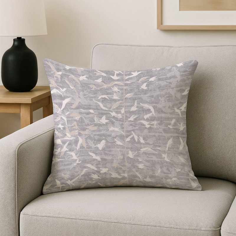Coussin décoratif intérieur et extérieur Modern, Bleu abstrait 25, Carré 20 po