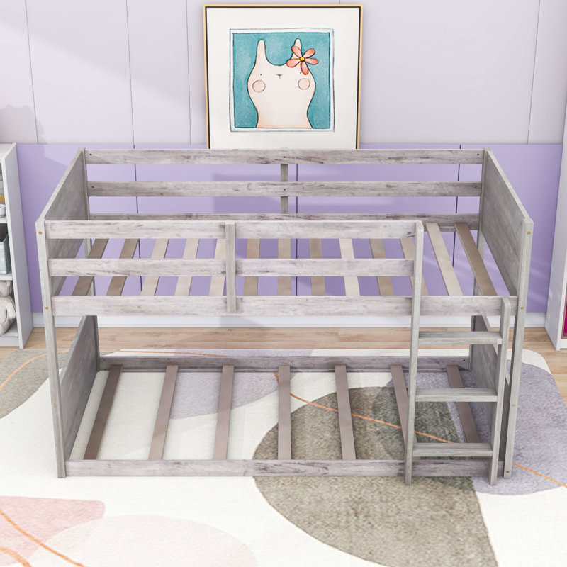 Twin Over Twin Wood Bunk Bed, Antique White