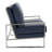 Iosif 53" Modern Faux Leather Loveseat with Polished Silver Metal Base – Square Arm Tuxedo Couch – Luxury Mid-Century Seating for Living Room or Office-1722084818