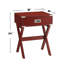 Table d'appoint avec coins en métal, rouge-1371094602