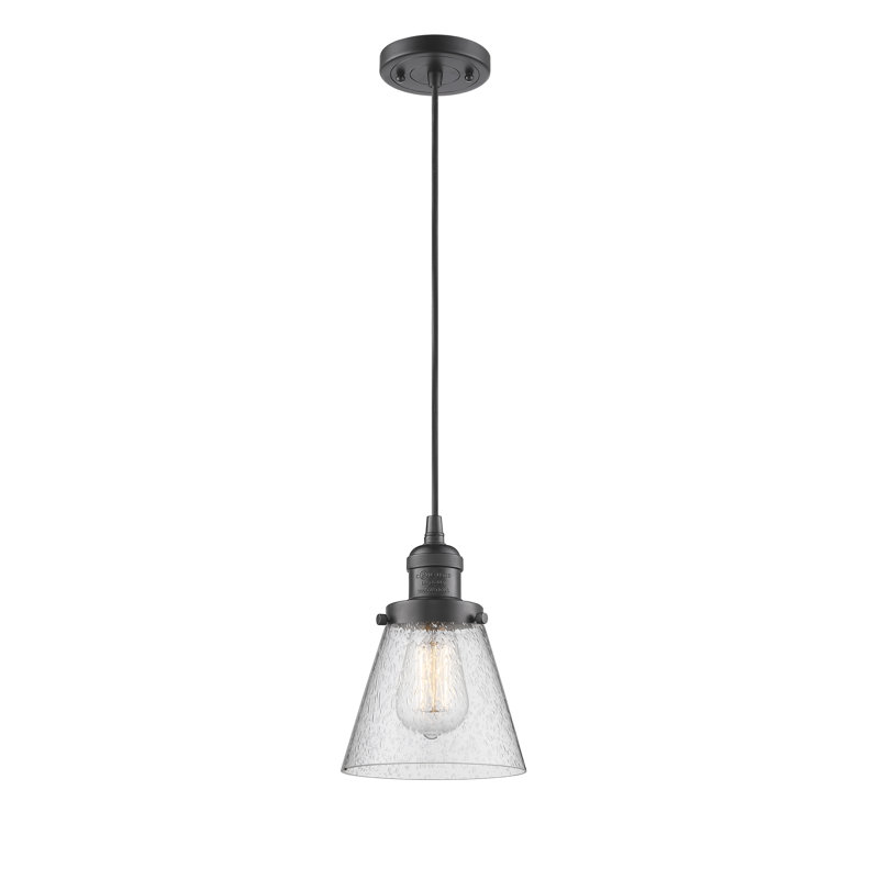 Hanlon 1 - Light Single Pendant, Clear, Oil Rubbed Bronze, 6 Watt Vinage LED Bulb