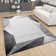 Area Rug Bordered With Geometric Pattern Grey Anthracite With Contour Cut