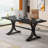 Philipe 63'' Executive Computer Desk with Faux Marble Top and Stylish Metal Legs-139403202