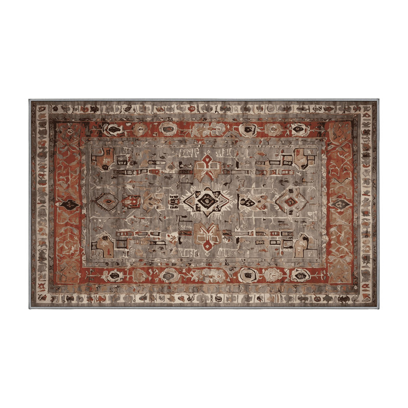 Machine Washable Gray Area Rug, Rectangle 2' x 3'