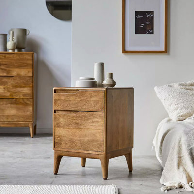 Faucon 45cm W Solid Wood Bedside Table