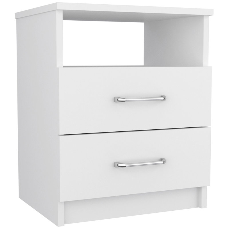 2-Drawer 1-Shelf Rectangle Nightstand