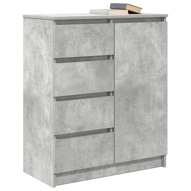 Sideboard With Drawers 71X35x84 Cm Engineered Wood, Concrete Grey