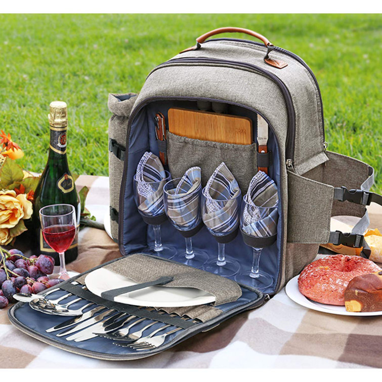 c&g outdoors Picnic Backpack For 4 People, Picnic Basket Set For 2