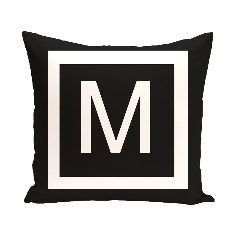 Reversible Throw Pillow, Raven / White, 20" H x 20" W x 2" D, M