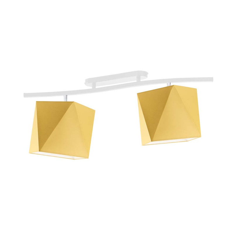 Muro Flush Mount, White, Yellow