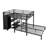 Metal Queen Over Queen Size Bunk Bed Frame With Built-In Wardrobe, Desk And Storage Chairs