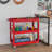 3 Tier Rolling Tool Cart, 330 LBS Capacity Utility Cart, Red