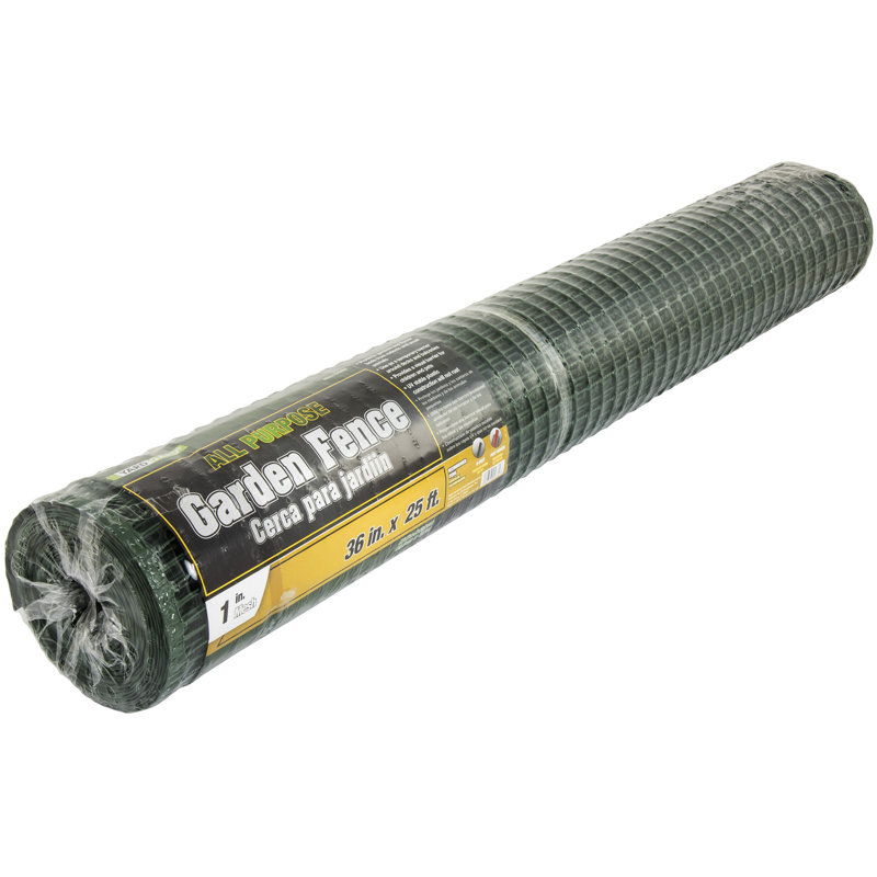 Green 40-Inch x 25-Foot Plastic Garden Fence