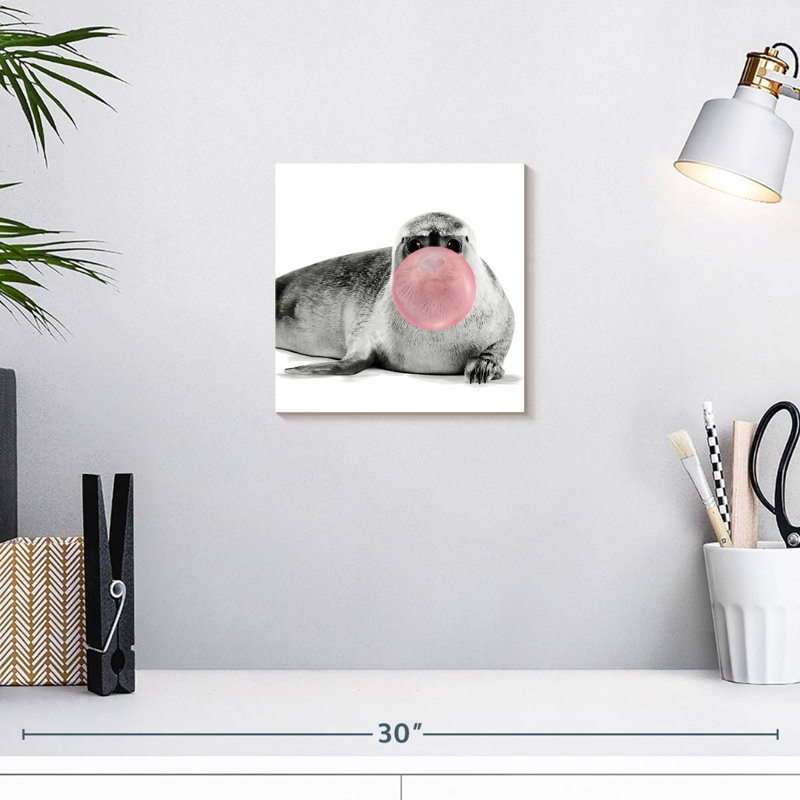 Bubble Gum Baby Seal, 10" H x 10" W