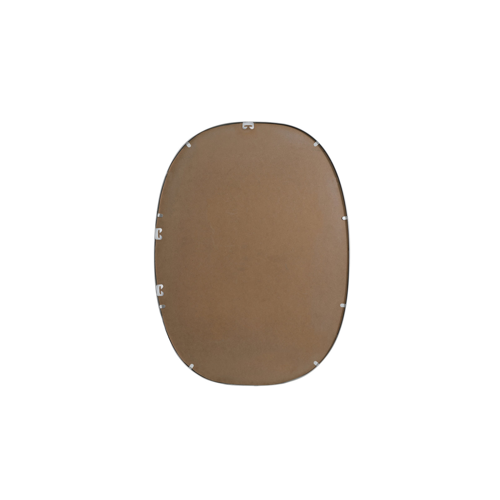 Sabine Metal Curved Oval Wall Mirror, Silver, 36" x 27"