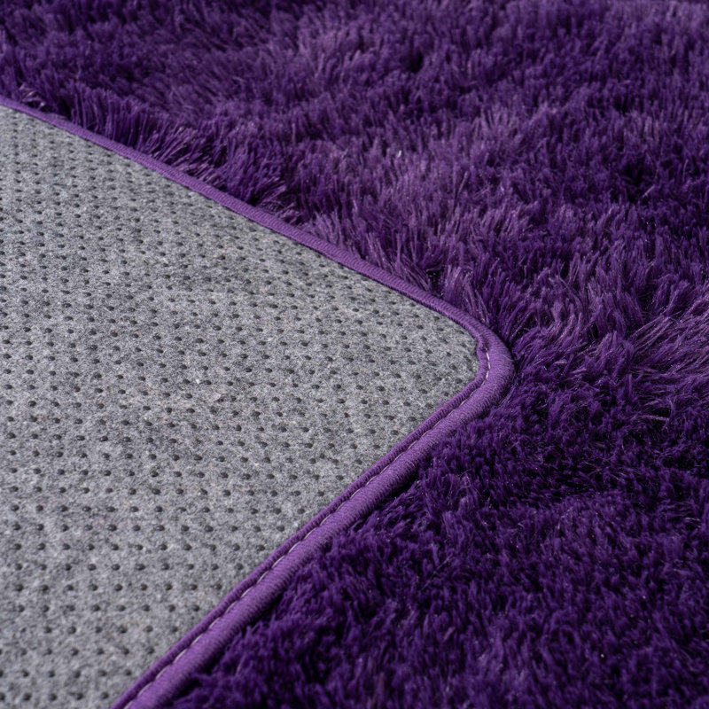 4x6 ft Grape Purple Shag Area Rugs for Living Room, Non-Slip Indoor Modern Plush Shag Carpets, Rectangle 4' x 6'