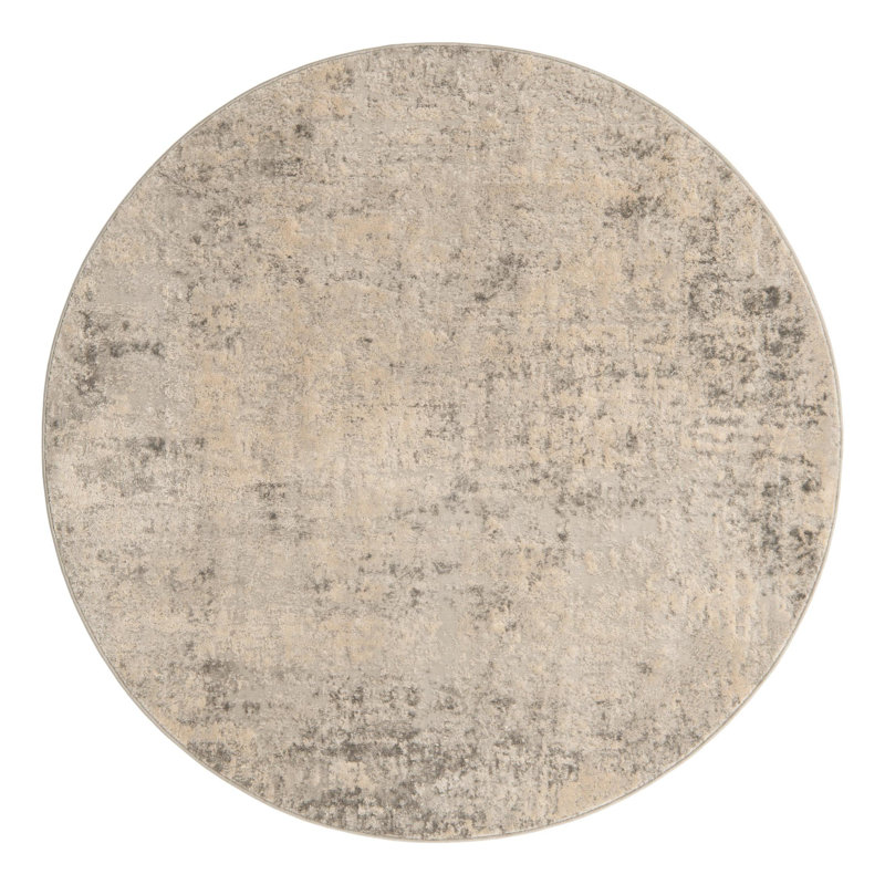 Tapis gris, Rond 5 pi 3 po