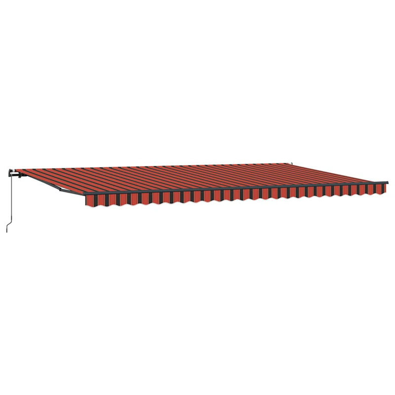 Retractable Awning, Orange;Brown/Black Striped, 600cm H x 350cm W