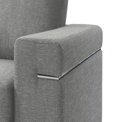 Light Gray Woven Fabric Upholstered Arm Chair
