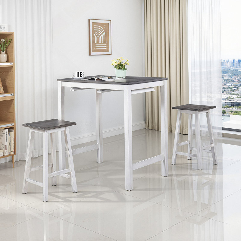 Tabouret suspendu 3 pièces facile à nettoyer pour les petits espaces, Gris, Grey