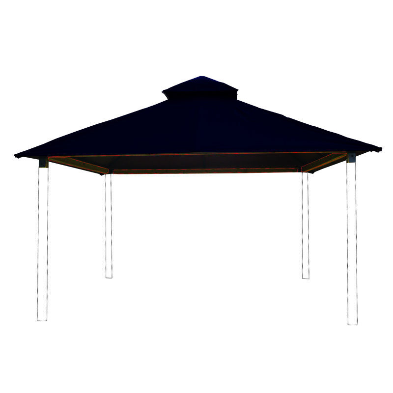 Roof Framing And Mounting 12 Ft. W x 12 Ft. D Solid Wood Gazebo, 147.5" H x 168" W x 168" D, Captain Navy