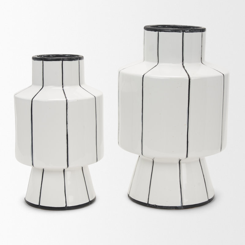 Nelsa Ceramic Vase Small, 15.94" H x 9.84" W x 9.84" D