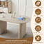 Table de salle à manger extensible en bois de 229 cm (90 pouces), table de cuisine ovale moderne à double piètement, pouvant accueillir 8 personnes, blanc cassé