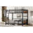 Full XL Over Full XL Metal Bunk Bed/Metal Loft Bed,Separable Bunk Beds,With Raised Security Fence,Walnut Color-1435645996