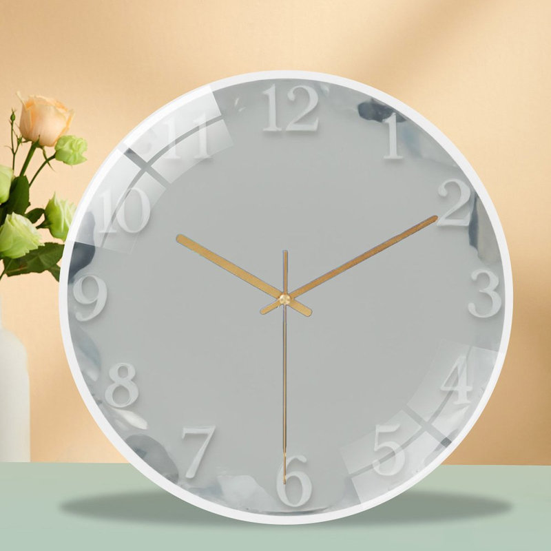 Horloge murale moderne en verre givré