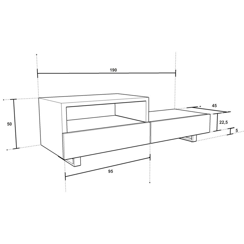 Parkside Unfinished TV Stand for TVs up to 24", Oak Brown
