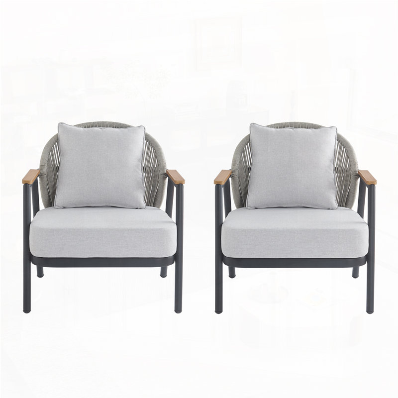 Fauteuil club d'extérieur, Gris foncé