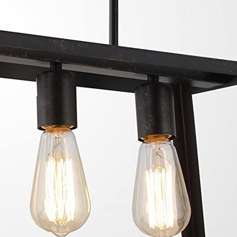 Luminaire suspendu linéaire à 4 lumières pour îlot de cuisine Chastain, Bronze huilé
