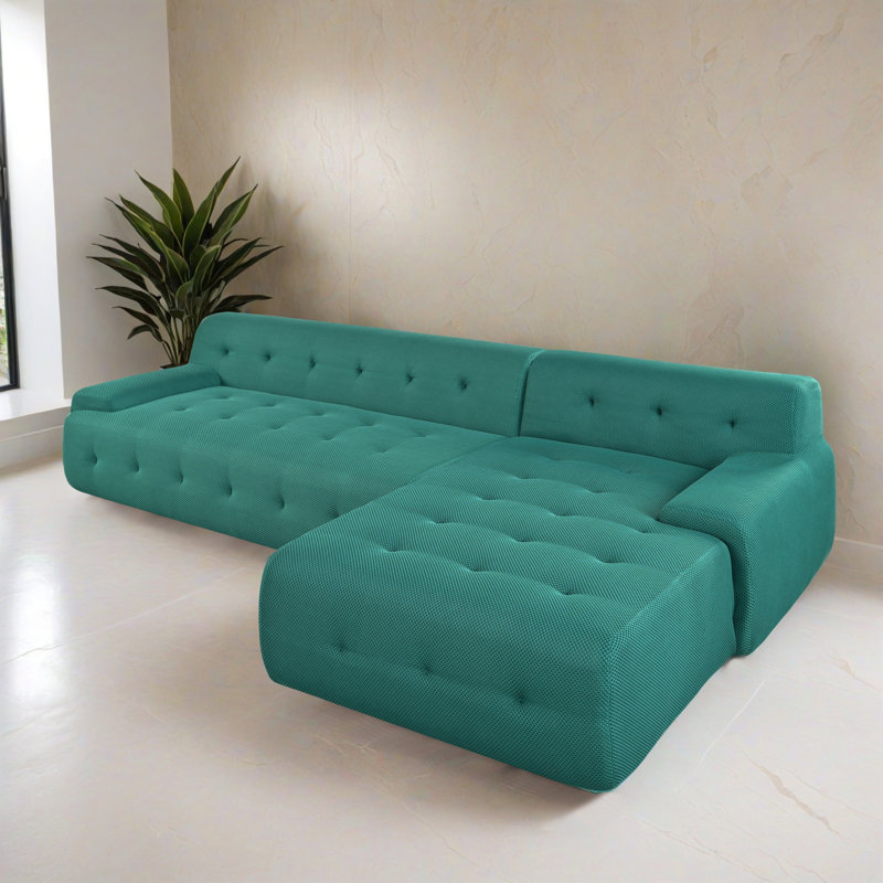 Canapé-lit modulaire 2 pièces pour salon, Polyester vert