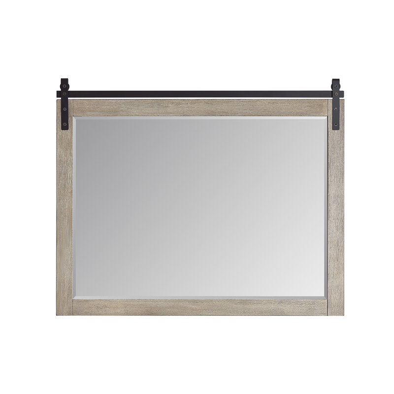 Miroir de salle de bain mural Karamfila, Gris classique, 39,4 po x 48 po